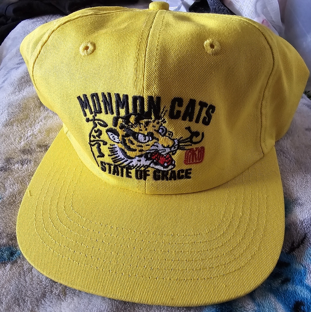 MonMon Cats State of Grace, yellow snapback hat, almost new, OS